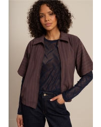 Studio Anneloes Marcella stripe jacket 8687 chestnut/espresso