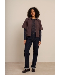 Studio Anneloes Marcella stripe jacket 8687 chestnut/espresso