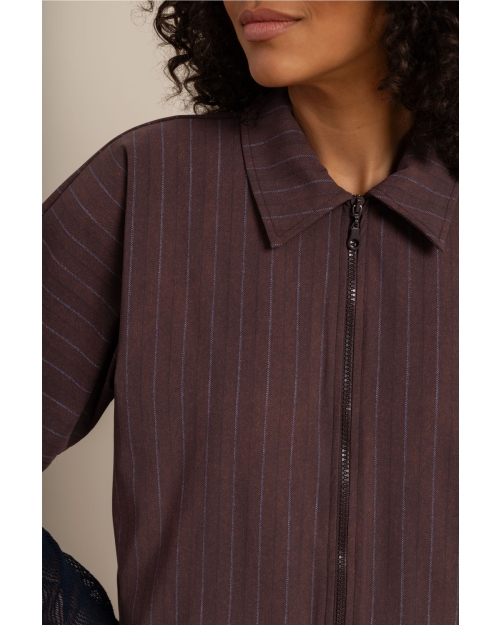 Studio Anneloes Marcella stripe jacket 8687 chestnut/espresso