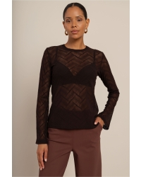 Studio Anneloes Reagan flaire lace top 8700 espresso
