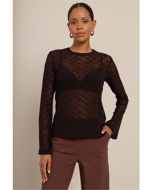 Studio Anneloes Reagan flaire lace top 8700 espresso