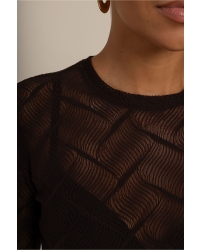 Studio Anneloes Reagan flaire lace top 8700 espresso
