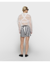 10 Days utitlity shorts stripes 3085 ecru/steel blue