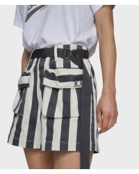 10 Days utitlity shorts stripes 3085 ecru/steel blue