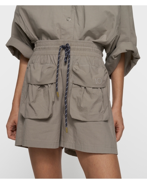 10 Days crinkle utility shorts 1160 fog