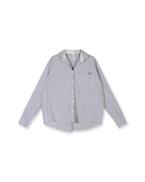 10 Days shirt stripes 3083 white/steel blue