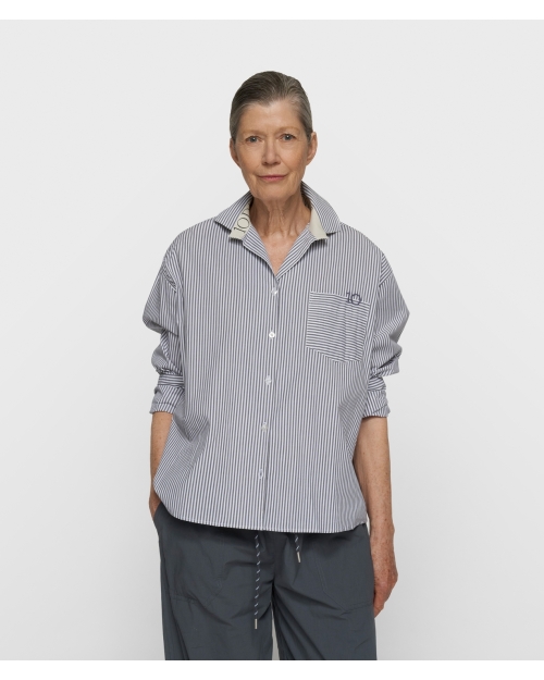 10 Days shirt stripes 3083 white/steel blue