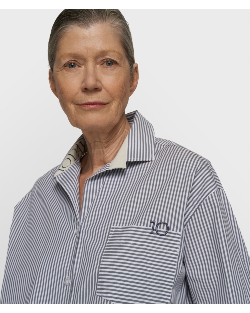 10 Days shirt stripes 3083 white/steel blue