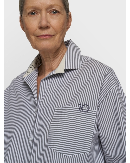 10 Days shirt stripes 3083 white/steel blue