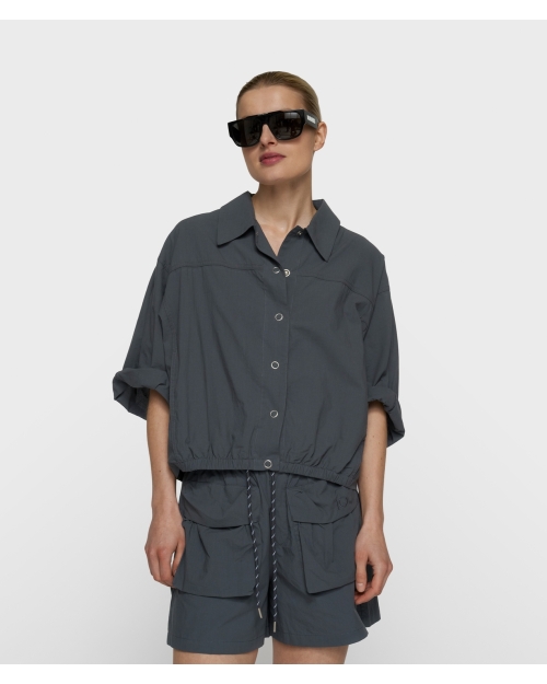 10 Days wide crinkle jacket 1335 steel blue