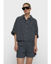 10 Days wide crinkle jacket 1335 steel blue
