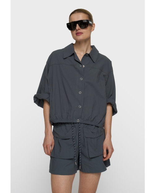10 Days wide crinkle jacket 1335 steel blue