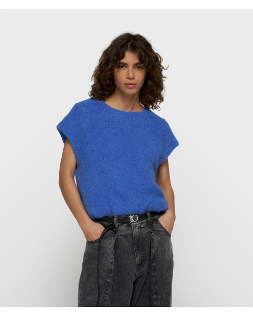 10 Days balloon hairy knit top 1341 ultramarine