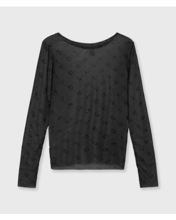 10 Days mesh long sleeve monogram 1335 steel blue