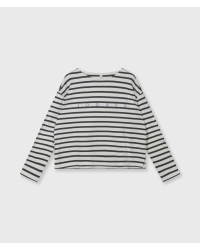 10 Days boat neck top stripes 3085 ecru/steel blue