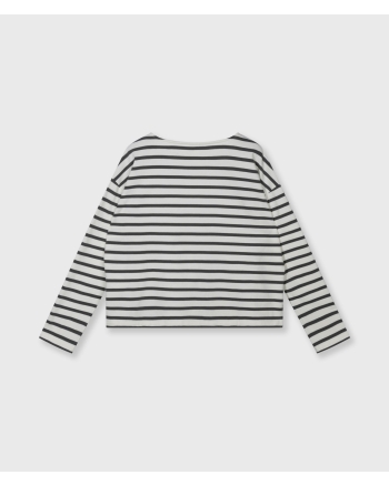 10 Days boat neck top stripes 3085 ecru/steel blue