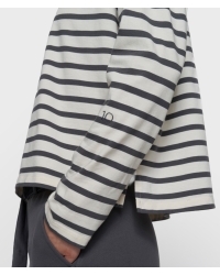 10 Days boat neck top stripes 3085 ecru/steel blue