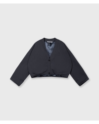 10 Days cropped cardigan fleece 1335 steel blue
