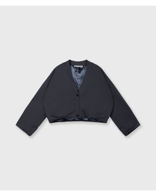 10 Days cropped cardigan fleece 1335 steel blue