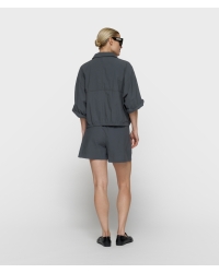 10 Days crinkle utility shorts 1335 steel blue