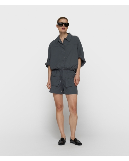 10 Days crinkle utility shorts 1335 steel blue