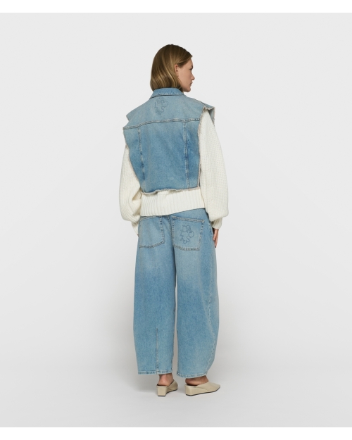 10 Days wide tapered denim pants 1225 blue denim