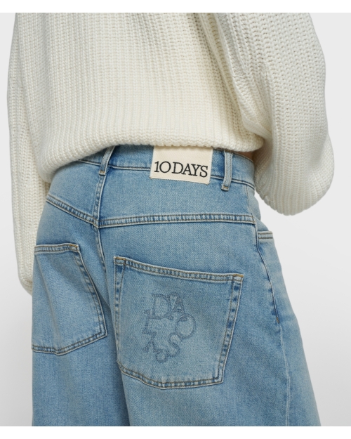10 Days wide tapered denim pants 1225 blue denim