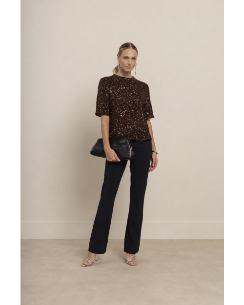 Studio Anneloes Princess sequins top 8700 espresso