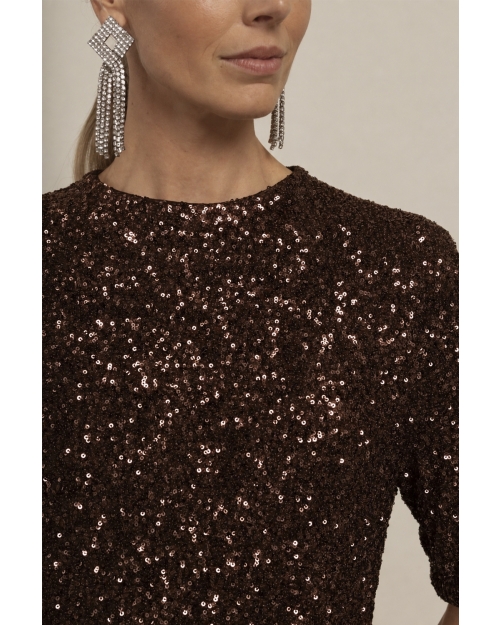 Studio Anneloes Princess sequins top 8700 espresso