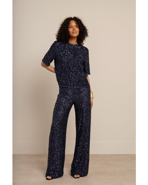 Studio Anneloes Princess sequins top 6503 navy
