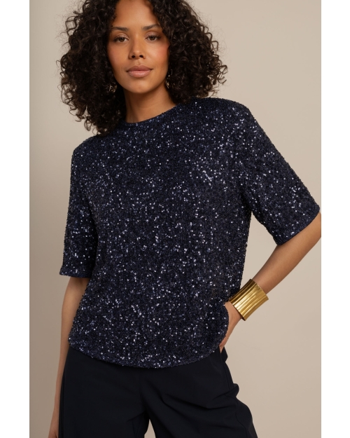 Studio Anneloes Princess sequins top 6503 navy