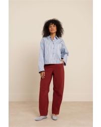 Studio Anneloes Marlis bonded barrel trousers 3900 red wine