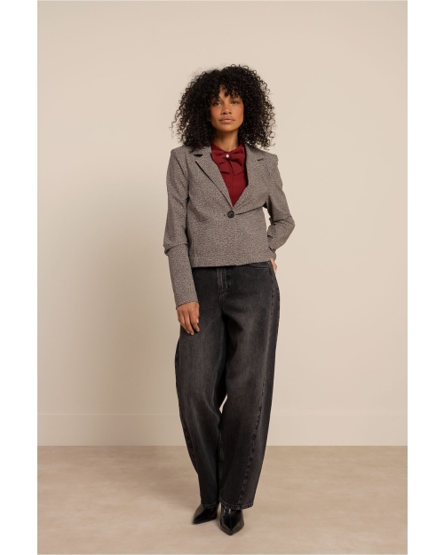 Studio Anneloes Jorine tweed look jacket 9014 black/kit