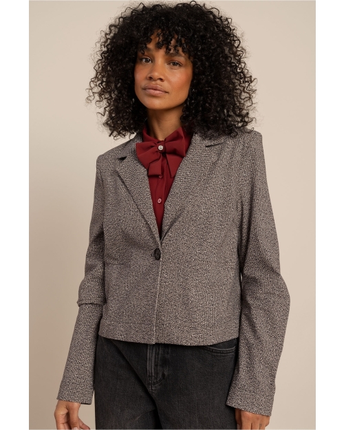 Studio Anneloes Jorine tweed look jacket 9014 black/kit