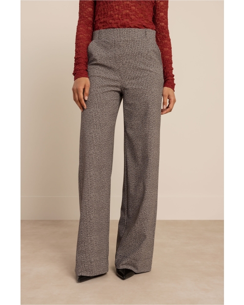 Studio Anneloes Lexie tweed look trousers 9014 black/kit