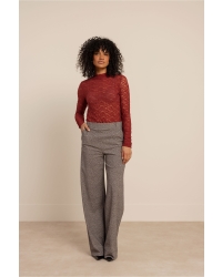 Studio Anneloes Lexie tweed look trousers 9014 black/kit