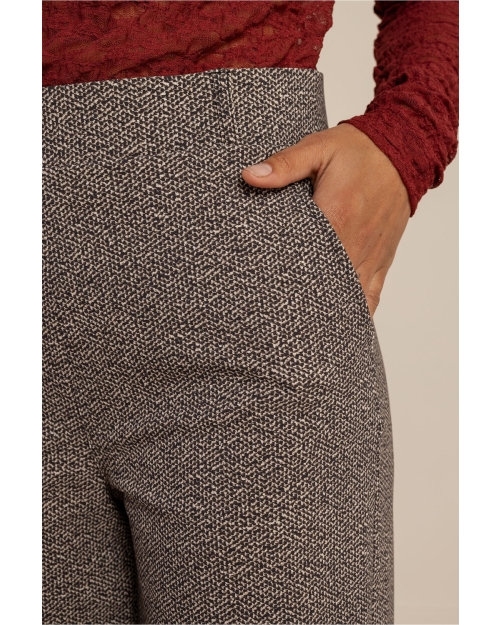 Studio Anneloes Lexie tweed look trousers 9014 black/kit