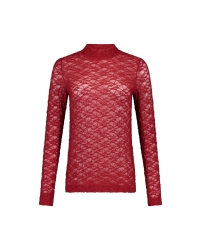 Studio Anneloes Reagan lace col top 3900 red wine