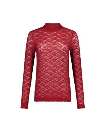 Studio Anneloes Reagan lace col top 3900 red wine