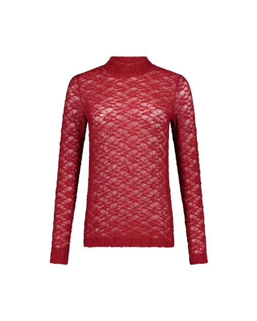 Studio Anneloes Reagan lace col top 3900 red wine