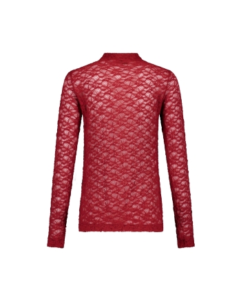 Studio Anneloes Reagan lace col top 3900 red wine
