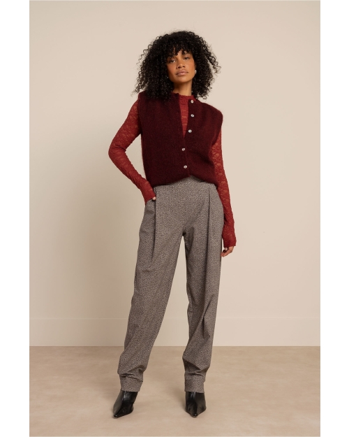 Studio Anneloes Reagan lace col top 3900 red wine