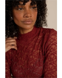 Studio Anneloes Reagan lace col top 3900 red wine