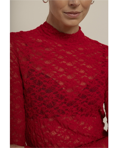 Studio Anneloes Reagan lace col top 4100 rich red