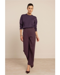 Studio Anneloes Marlis bonded barrel trousers 4800 aubergine