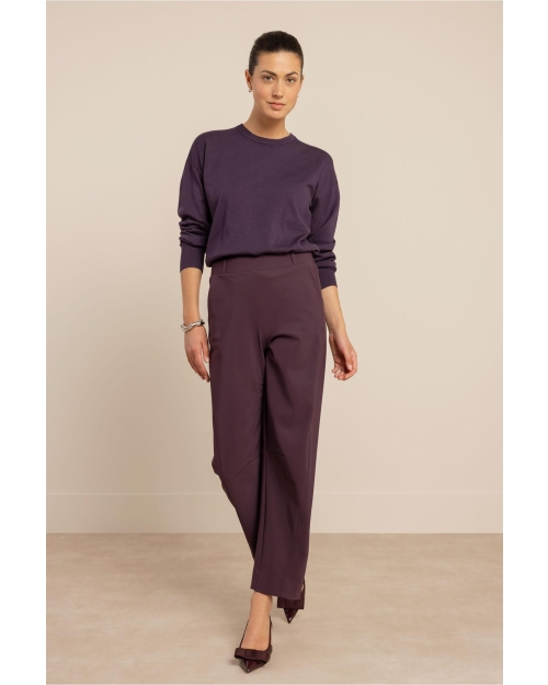 Studio Anneloes Marlis bonded barrel trousers 4800 aubergine