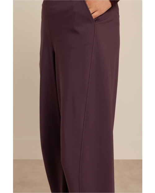 Studio Anneloes Marlis bonded barrel trousers 4800 aubergine