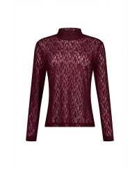 Studio Anneloes Reagan lace col top 4800 aubergine