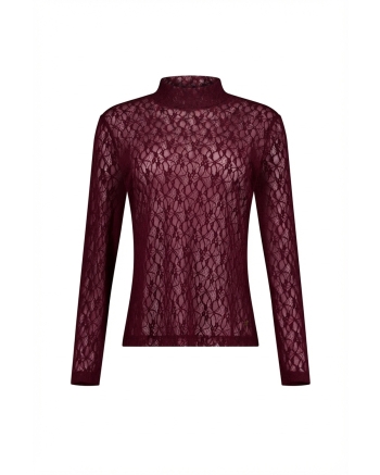 Studio Anneloes Reagan lace col top 4800 aubergine