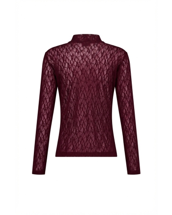 Studio Anneloes Reagan lace col top 4800 aubergine